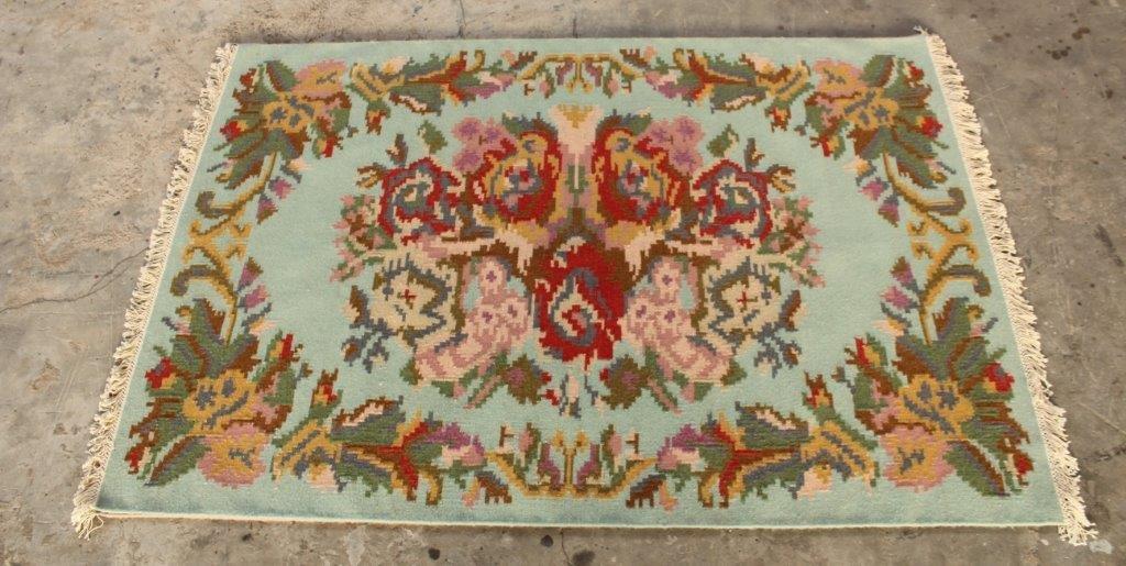 Wool & Cotton Multi-Flor Floral Rug